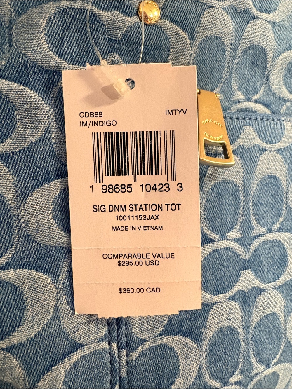 Coach Signature Denim Station Tote Bag in Blue - Picture 2 of 15